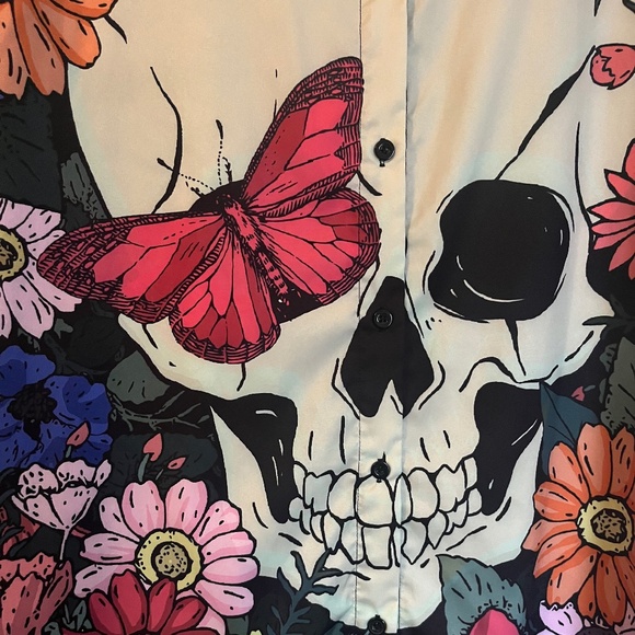 Colorful skull button up - Picture 2 of 2